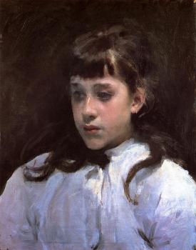 John Singer Sargent : Young Girl Wearing a White Muslin Blouse